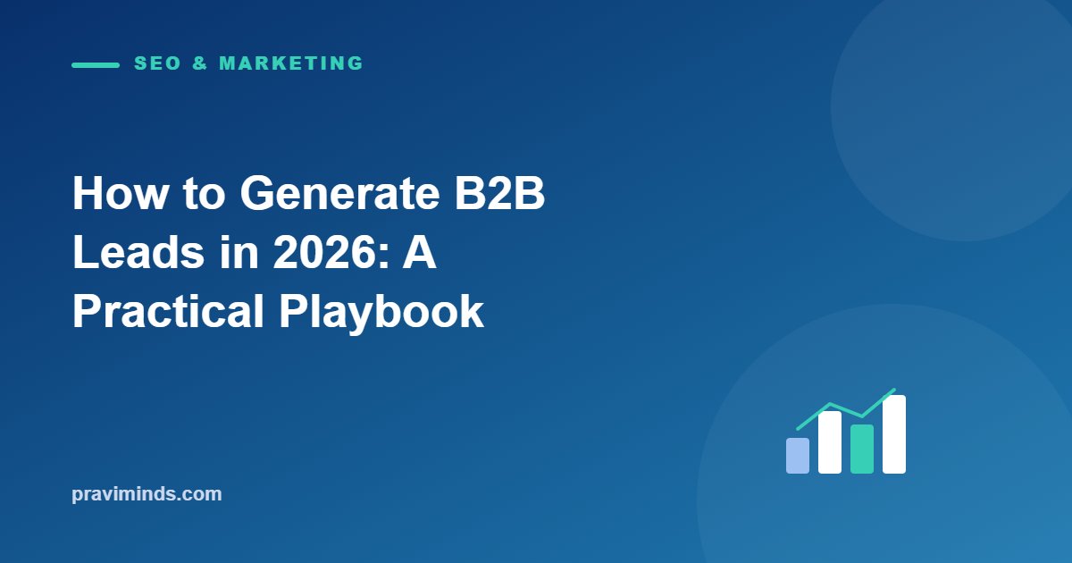 How to Generate B2B Leads in 2026: A Practical Playbook